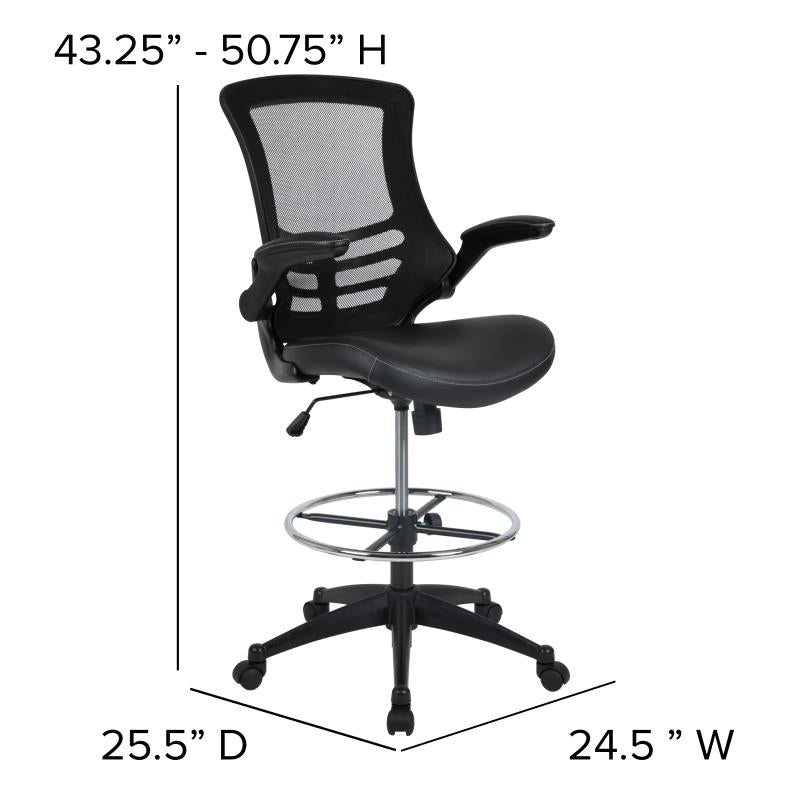 Kelista Mid-Back Ergonomic Drafting Chair - Product Photo 4