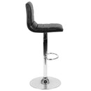 Vincent Modern Vinyl Adjustable Bar Stool with Back, Swivel Stool with Chrome Pedestal Base and Footrest