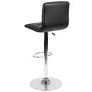 Vincent Modern Vinyl Adjustable Bar Stool with Back, Swivel Stool with Chrome Pedestal Base and Footrest