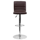 Vincent Modern Vinyl Adjustable Bar Stool with Back, Swivel Stool with Chrome Pedestal Base and Footrest