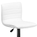 Vincent Modern Vinyl Adjustable Bar Stool with Back, Swivel Stool with Chrome Pedestal Base and Footrest