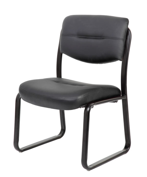 Boss Armless Leather Sled Base Side Chair B9539 - Product Photo 7