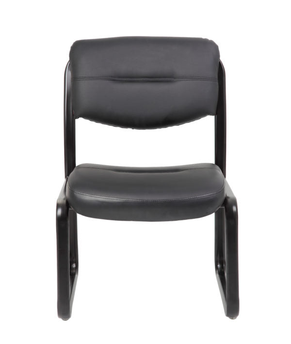 Boss Armless Leather Sled Base Side Chair B9539 - Product Photo 2