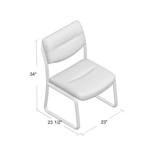 Boss Armless Leather Sled Base Side Chair B9539 - Product Photo 3