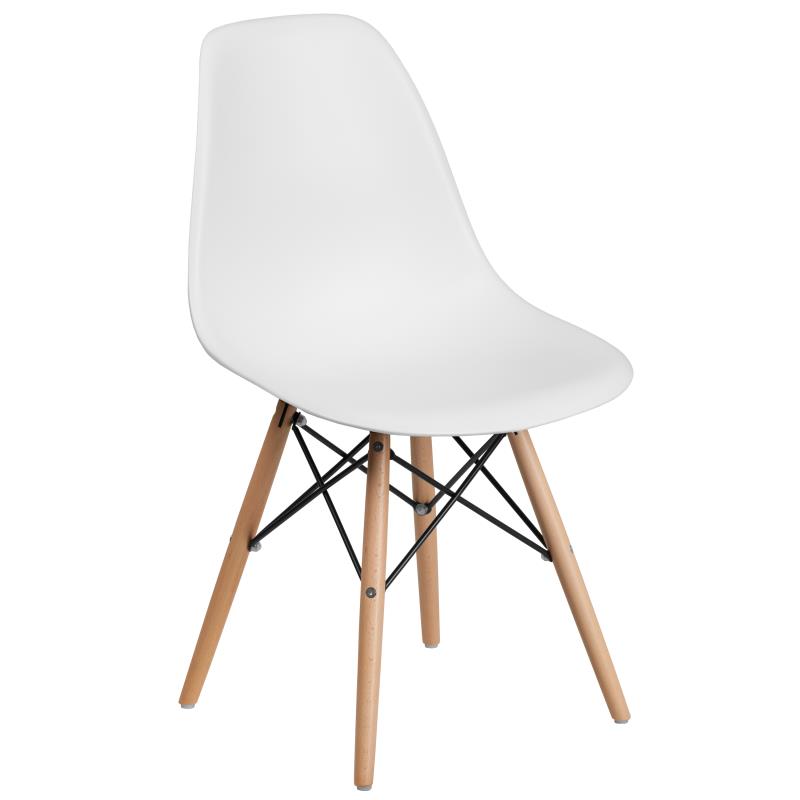 FLASH Elon Series White Plastic Chair - Product Photo 1