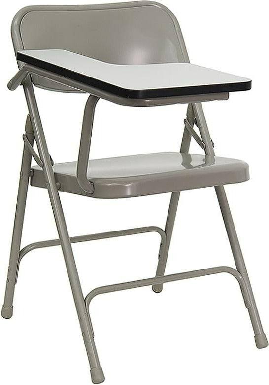 FLASH Ralph Premium Steel Folding Chair with Left Handed Tablet Arm