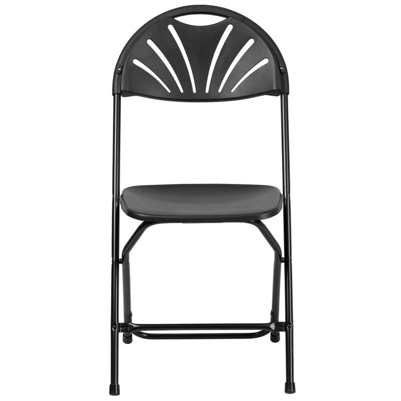 Hercules Series  Black Plastic Fan Folding Chair - Product Photo 3
