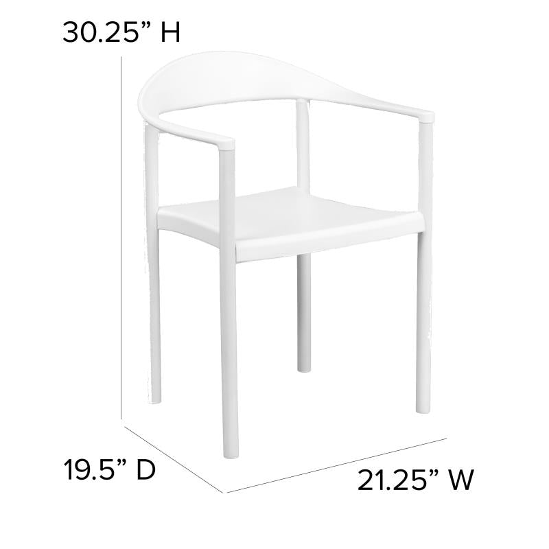 Flash Furniture White Plastic Cafe Stack Chair - Product Photo 4