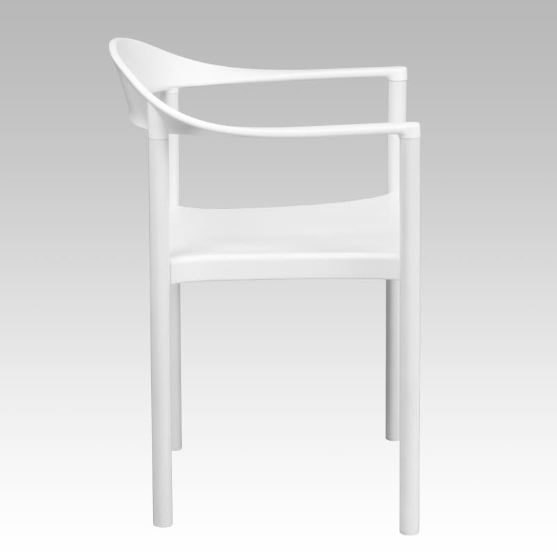 Flash Furniture White Plastic Cafe Stack Chair - Product Photo 6