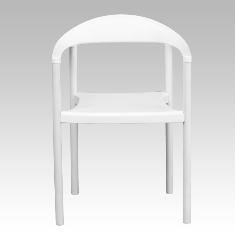 Flash Furniture White Plastic Cafe Stack Chair - Product Photo 2