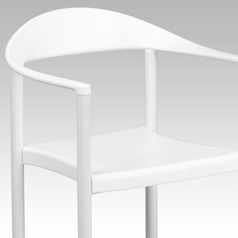Flash Furniture White Plastic Cafe Stack Chair - Product Photo 9