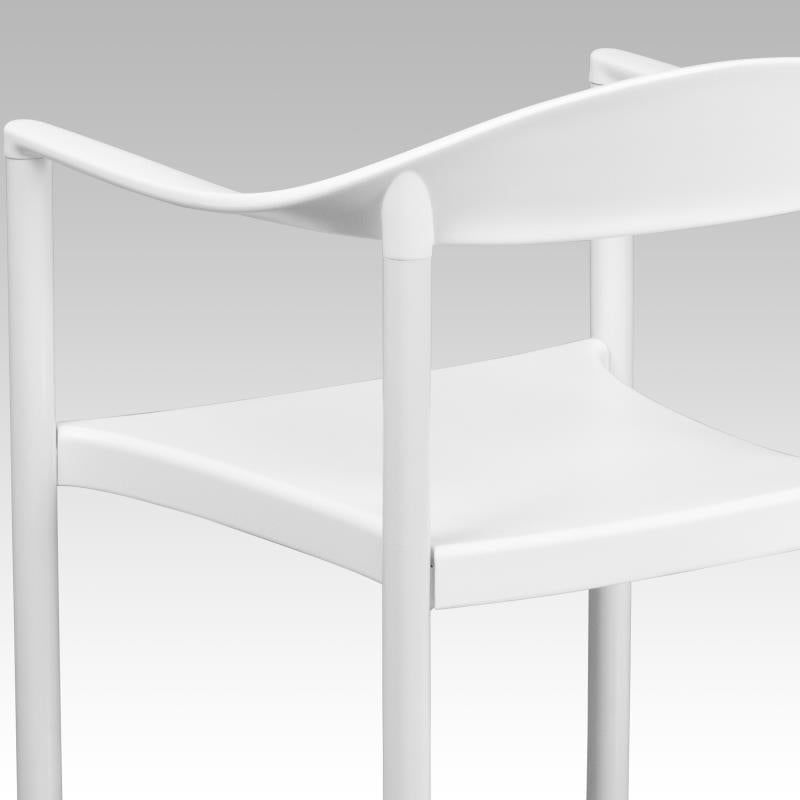 Flash Furniture White Plastic Cafe Stack Chair - Product Photo 8