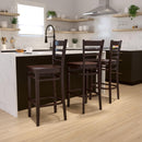 Walnut Wood Restaurant Barstool Flash Furniture - Product Photo 3