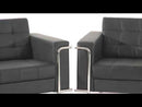 FLASH HERCULES Lesley Series Contemporary Black LeatherSoft Loveseat with Encasing Frame