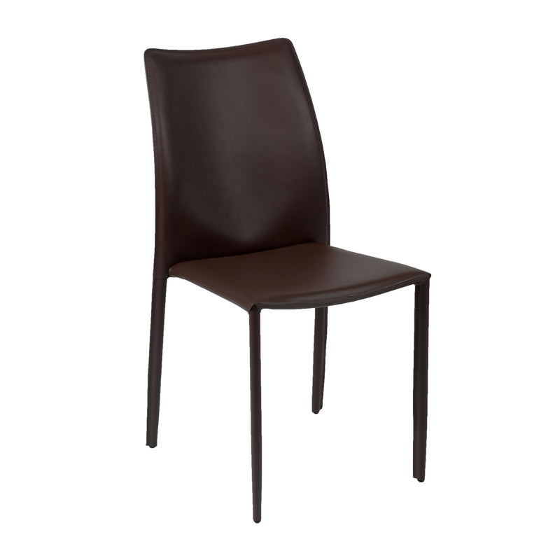 Dalia Stacking Side Leather Chair - 2 chairs per order by Euro Style