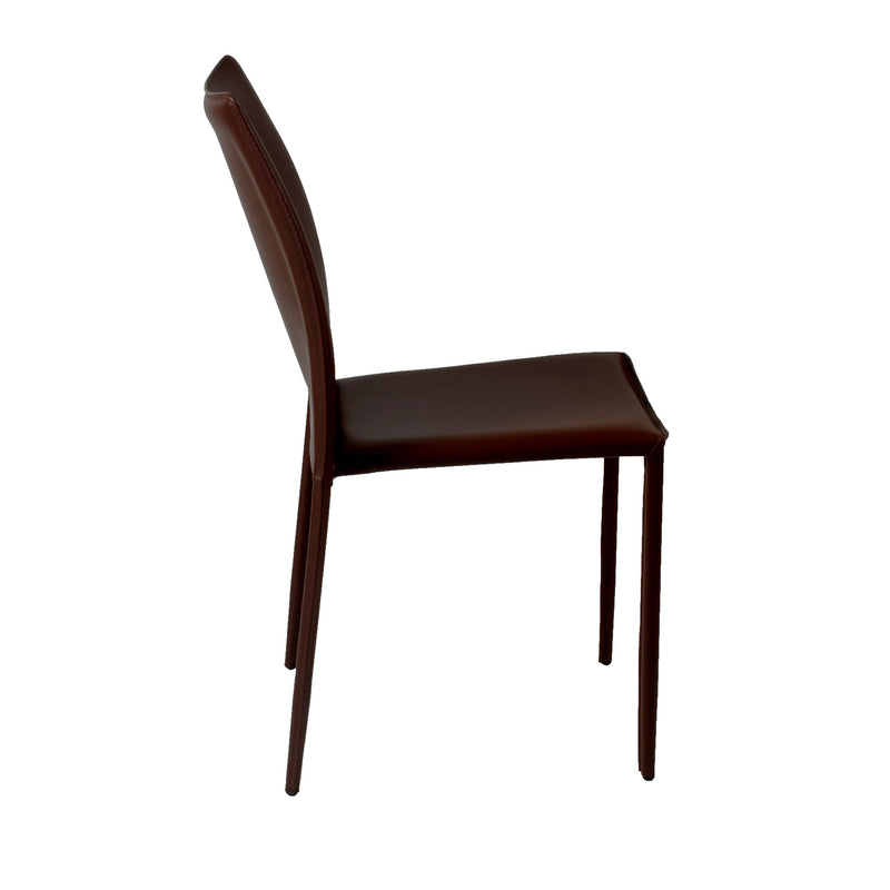 Dalia Stacking Side Leather Chair - 2 chairs per order by Euro Style