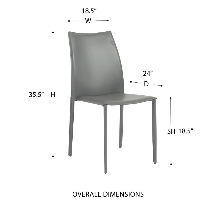 Dalia Stacking Side Leather Chair - 2 chairs per order by Euro Style