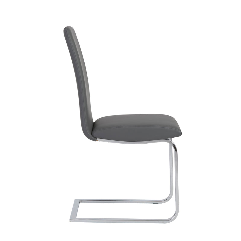 Cinzia Dining Chair in White with Chrome Legs - Set of 2 chairs per order by Euro Style