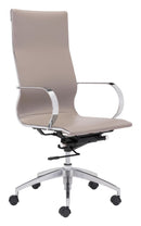 Glider High Back Office Chair Taupe by ZUO Moderrn