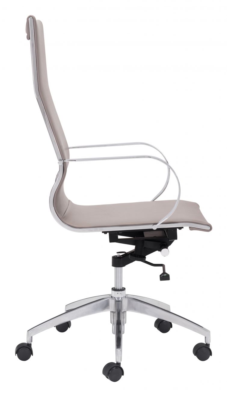 Glider High Back Office Chair Taupe by ZUO Moderrn