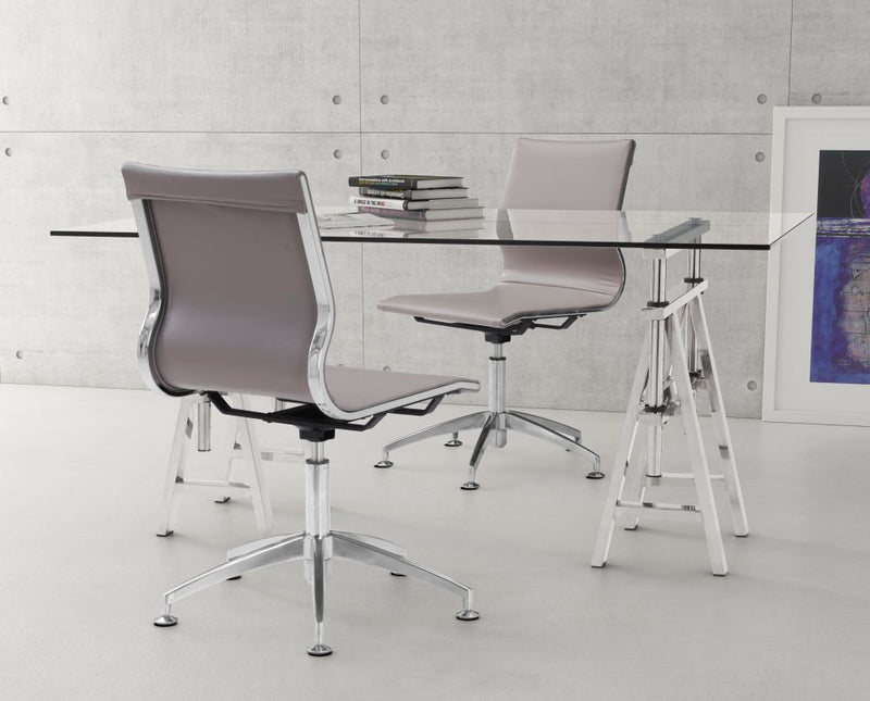 Glider Conference Chair Vinyl Taupe by Zuo Modern