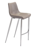 Zuo Modern Magnus Bar Chair Black & Silver - 101276 - 2 chairs per order