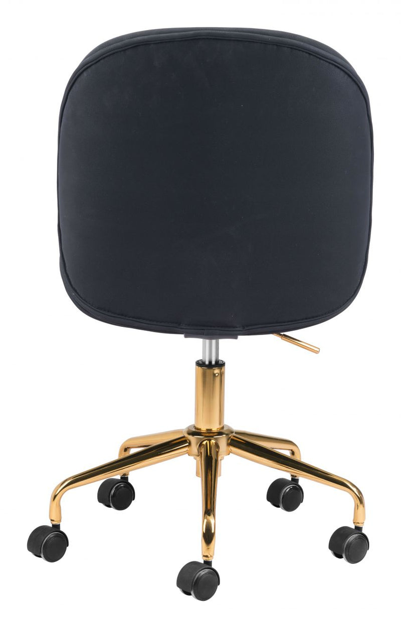 Miles Office Chair Black Vinyl by Zuo