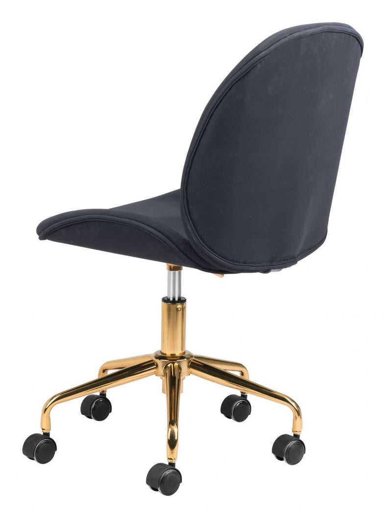 Miles Office Chair Black Vinyl by Zuo