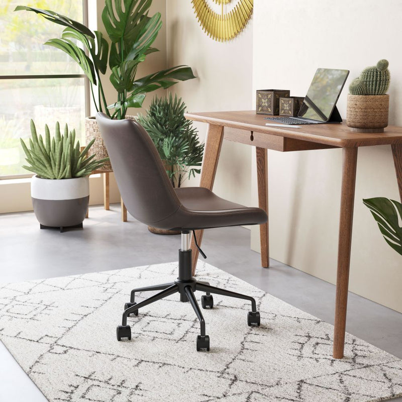 Byron Office Leather Armless Chair by Zuo