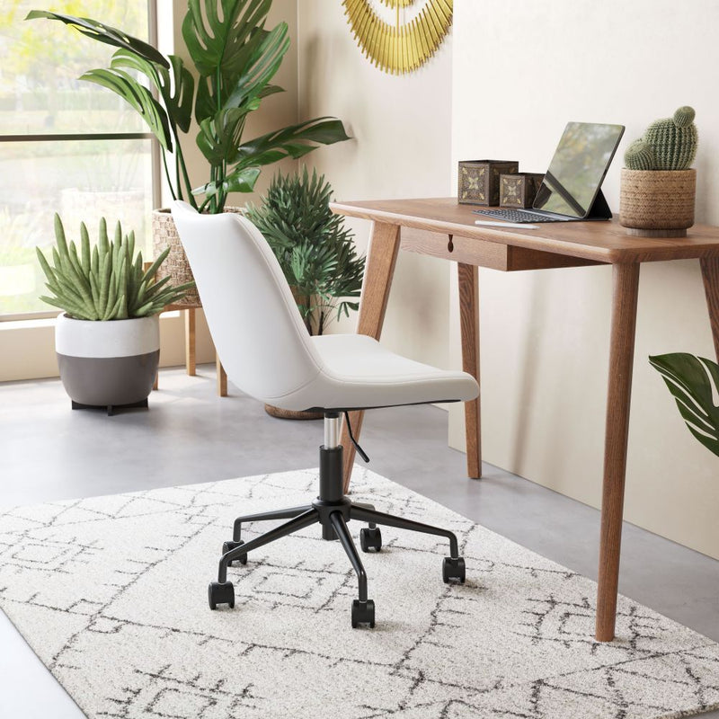 Byron Office Leather Armless Chair by Zuo