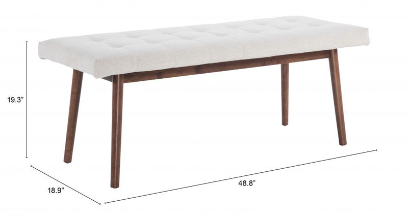Zuo Modern Casper Bench Beige & Natural - 101874