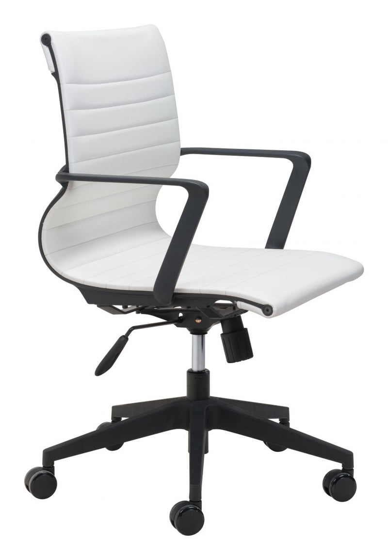 Stacy Office Chair White Leather by Zuo Modern