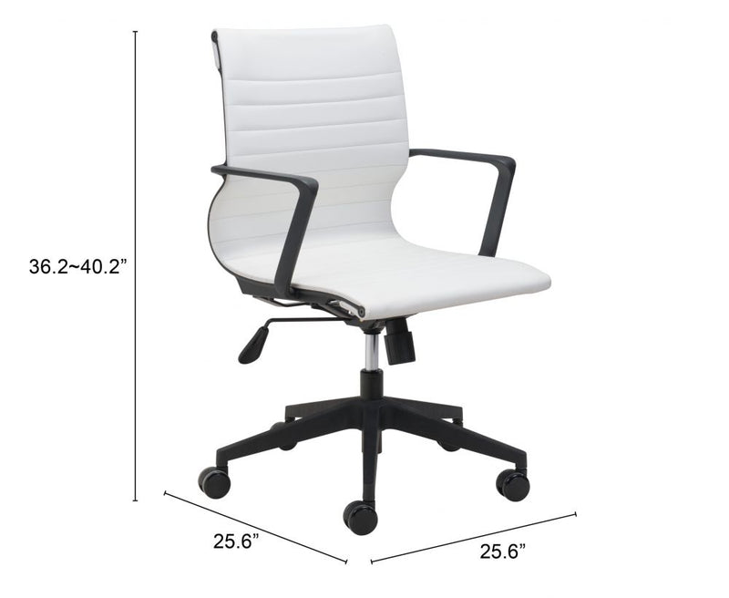 Stacy Office Chair White Leather by Zuo Modern