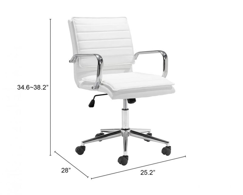 Partner Office Chair White by ZUO Modern