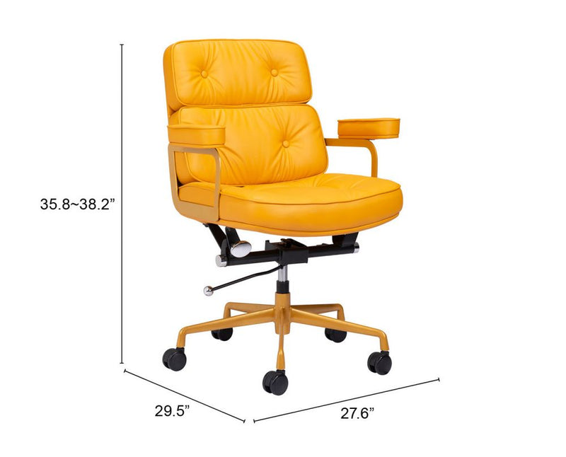 Smiths Office Chair Yellow Leather