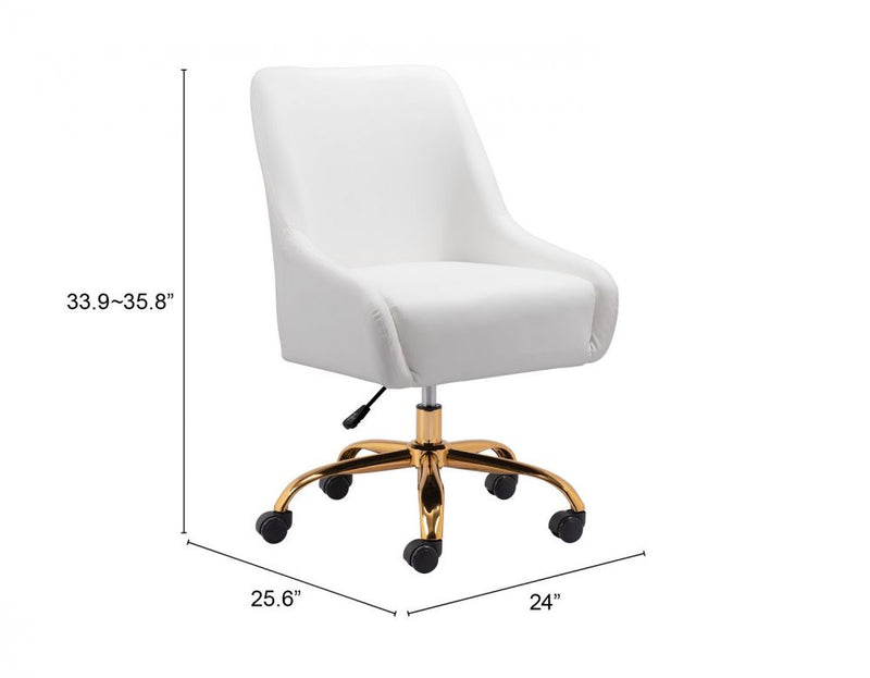 Madelaine Office Chair with and Gold Base