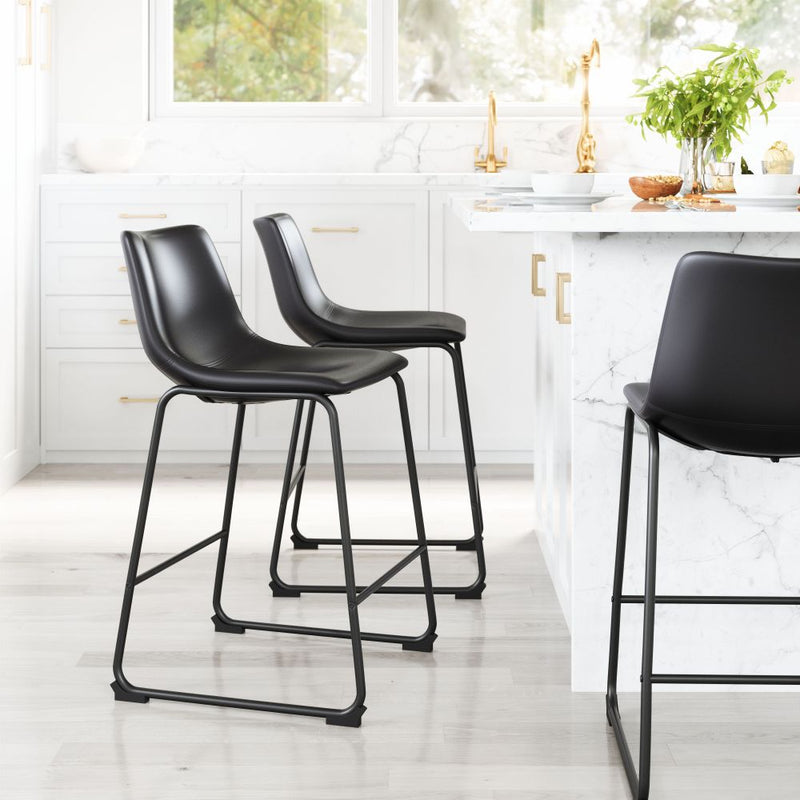 Smart Counter Stool Distressed Leather - 34.6" H by ZUO Modern - 2 chairs per order