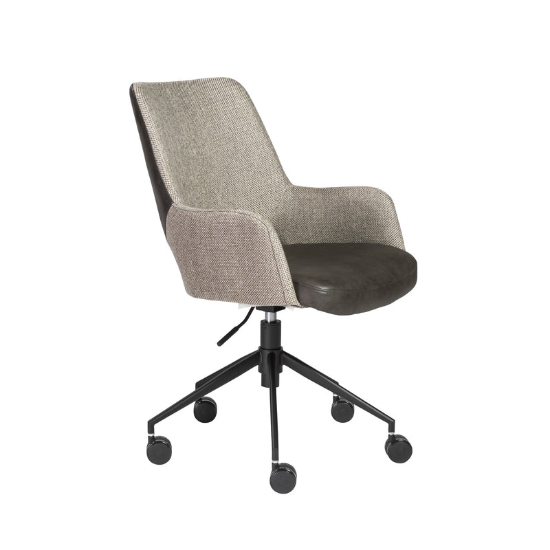 Desi Tilt Office Chair in Fabric and Leatherette with Black Base by Euro Style