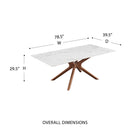 Maurice 79" Ceramic Rectangle Table 30962WHT-KIT by Euro Style
