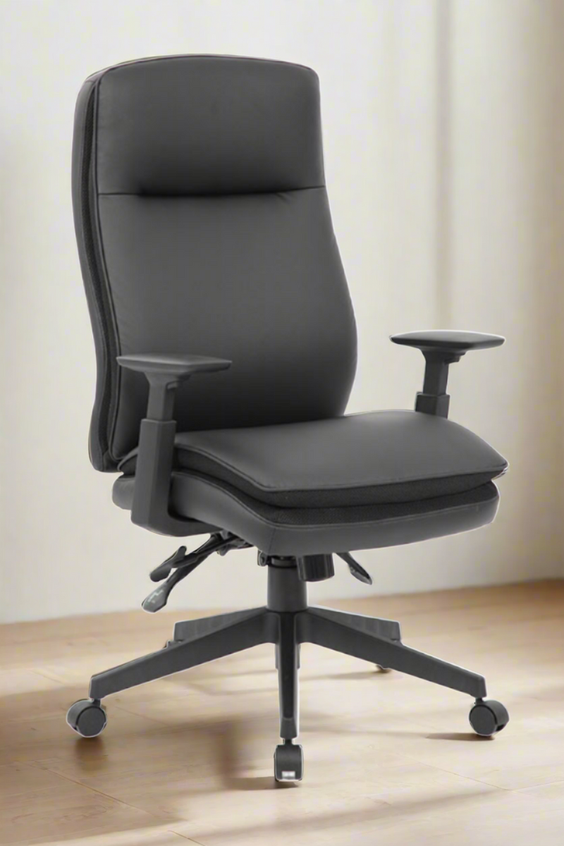 Boss Caressoft Executive High Back Chair w/ Adjustable Arms - B730-BK