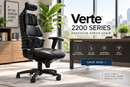 Verte 2200 Series - Back Color Executive Black Leather Office Chair with Headrest - 300 LB Weight Capacity