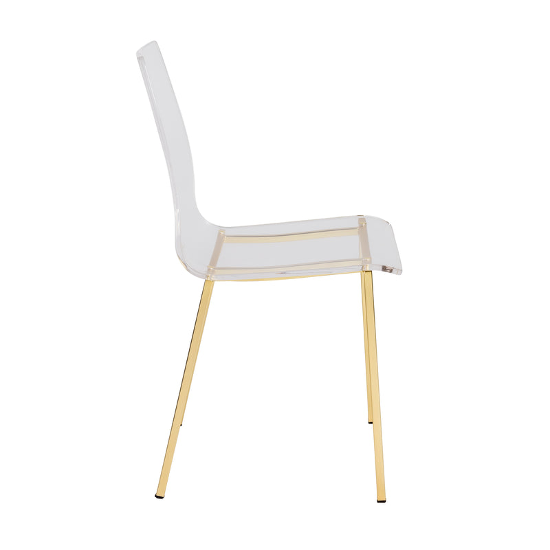 Chloe Side Acrylic Chair with Chrome Legs (80940CLR-MP2) by Eurostyle