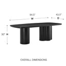 Alve 95" Modern Furniture Rectangle Table by Euro Style