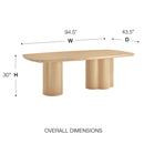Alve 95" Modern Furniture Rectangle Table by Euro Style