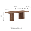 Alve 95" Modern Furniture Rectangle Table by Euro Style
