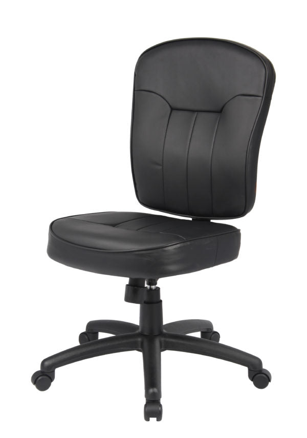 Boss Armless Leather Task Chairs B1560, B1562, B1563