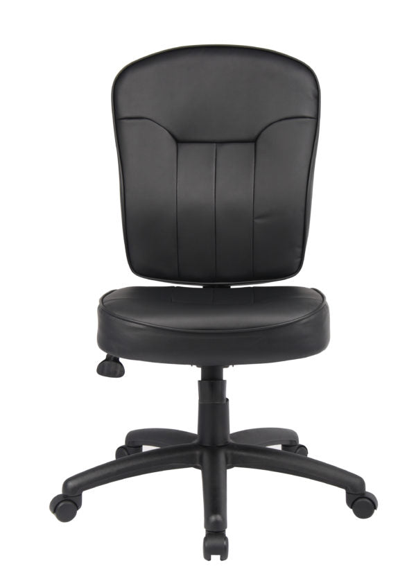 Boss Armless Leather Task Chairs B1560, B1562, B1563