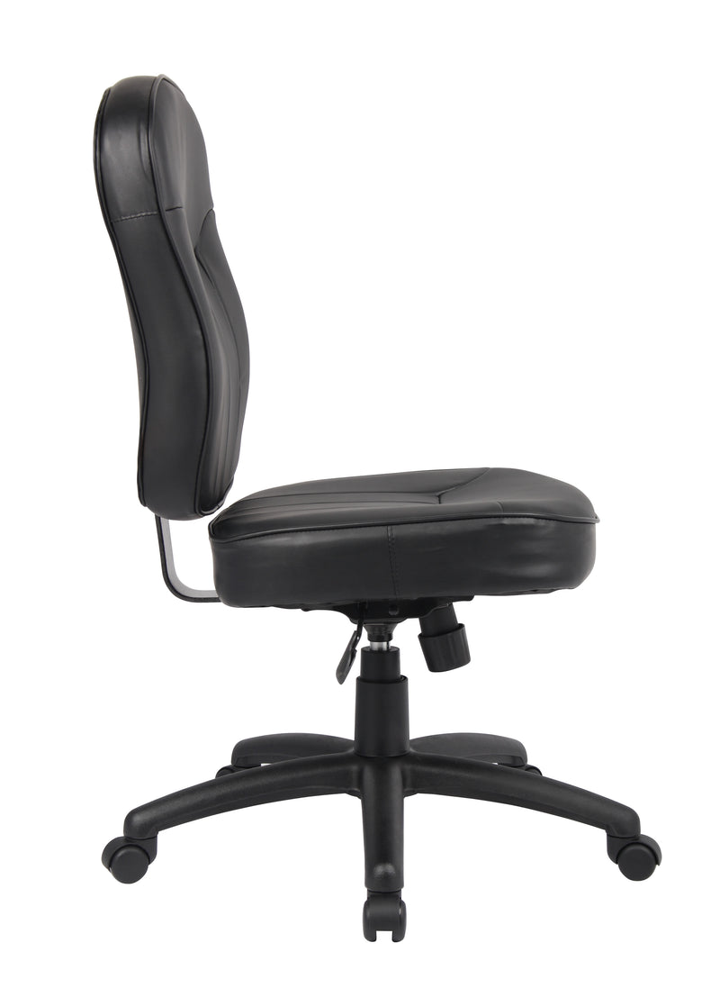 Boss Armless Leather Task Chairs B1560, B1562, B1563