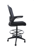 Boss Black Mesh, Flip Arm, Stool, Black Frame