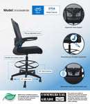 Boss Black Mesh, Flip Arm, Stool, Black Frame